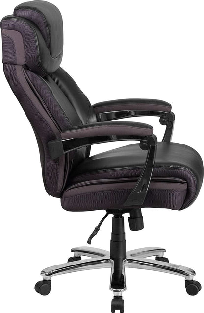 High-Back Headrest Ergonomic Office Chair Black LeatherSoft