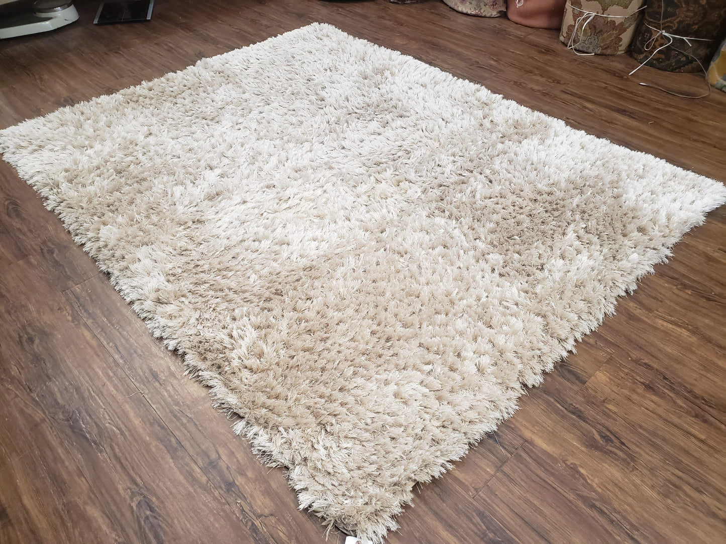 Ivory Shag Rug 6x7, Flokati Carpet, Shaggy Soft Plush Pile Area Rug, Modern Contemporary