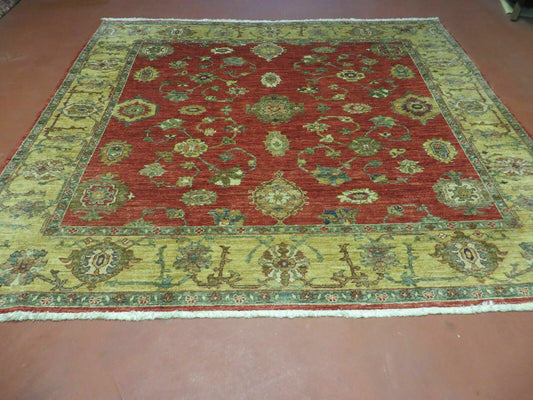 6.5' X 7' Vintage Handmade Egypt Agra Wool Rug Carpet Square Beauty
