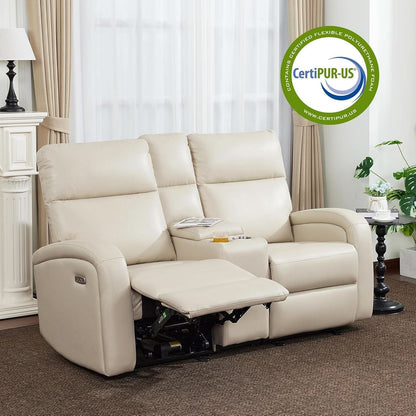 65.7-Inch Zero Wall Recliner Loveseat With Console
