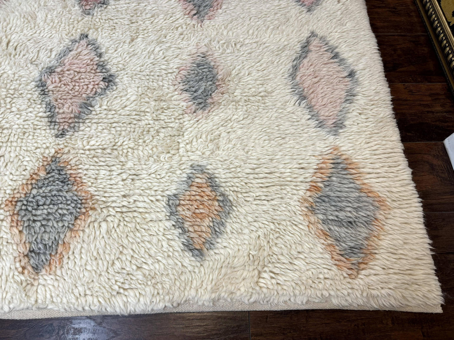Large Modern Contemporary Indian Shag Rug 11x14, Ivory, Handmade Wool Carpet