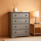 Gray 4 Drawer Dresser With ModernArchitectural Storage
