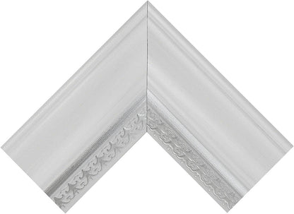 23x29 White Woodgrain Wall Mirror With Beveled Edge
