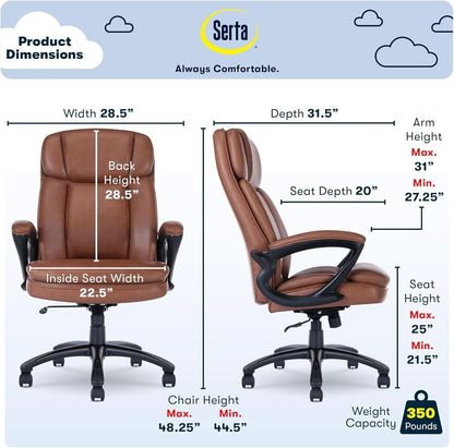Fairbanks Big And Tall High Back Cognac Office Chair