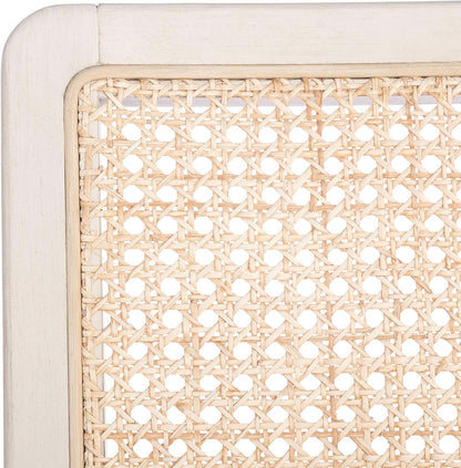Coastal White And Natural Rattan Dining Chair Set Of 2