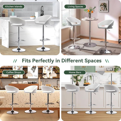 Adjustable Swivel Bar Stool with Arms and Footrest