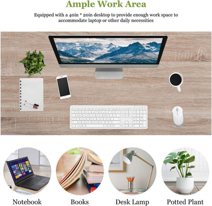 39 Inch Computer Desk With Adjustable Feet For Home Office