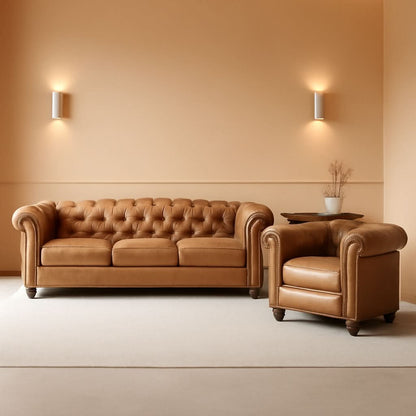 Two Piece Air Leather Sofa Set For Living Room Home Decor