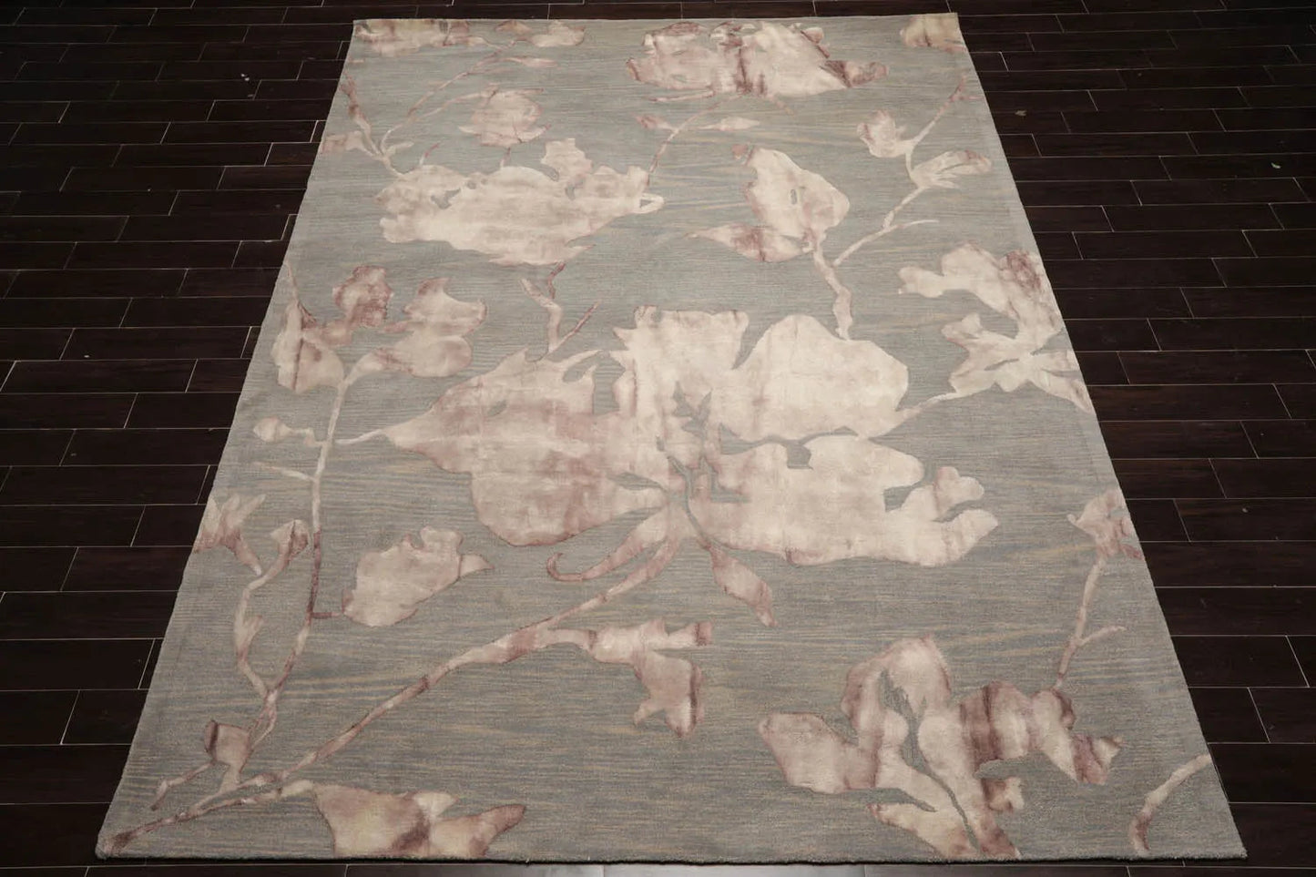 LoomBloom Multi Sizes Gray Contemporary Botanical Hand Tufted Floral Wool Oriental Area Rug