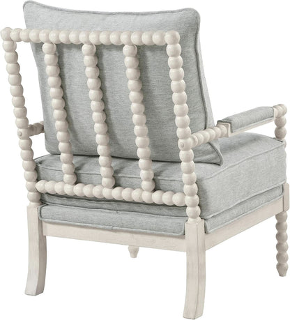 Spindle Accent Chair Smoke Grey Textured Upholstery
