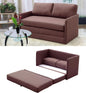Brown Modern Loveseat Sleeper Sofa Bed For Small Spaces