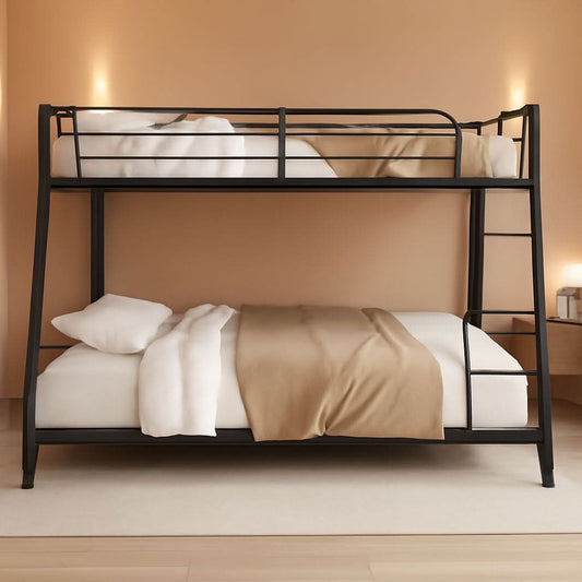Heavy Duty Twin Over Full Metal Floor Bunk Bed With Ladder