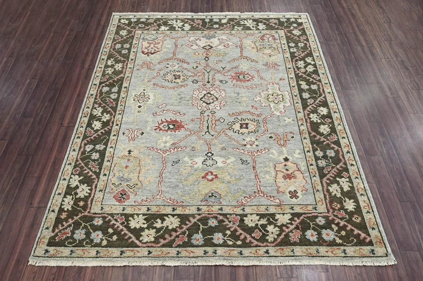Multi Size Moss Hand Knotted Traditional Oushak Wool Oriental Area Rug