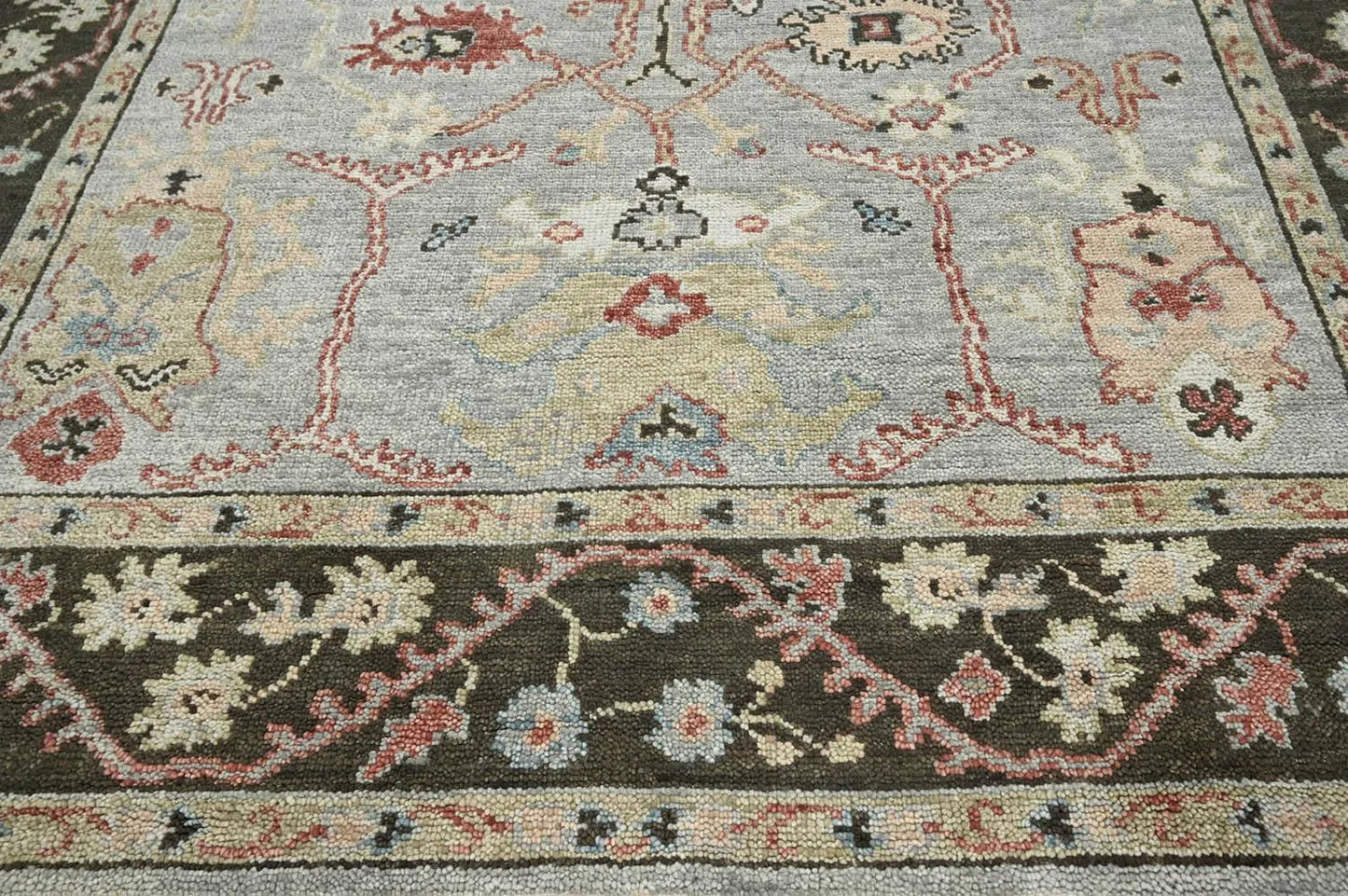 Multi Size Moss Hand Knotted Traditional Oushak Wool Oriental Area Rug