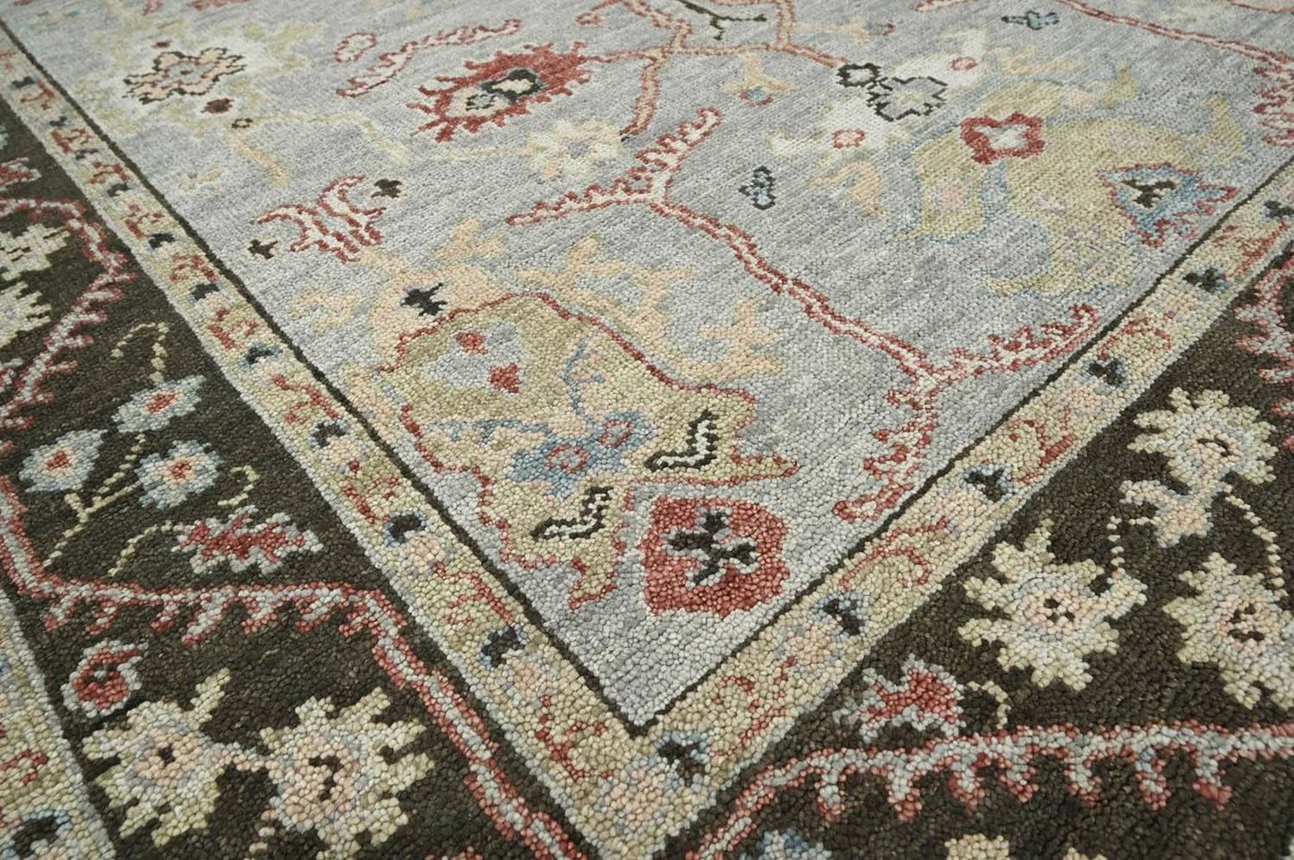 Multi Size Moss Hand Knotted Traditional Oushak Wool Oriental Area Rug