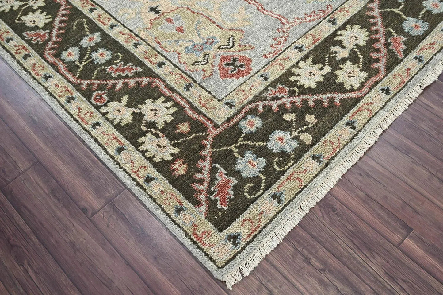 Multi Size Moss Hand Knotted Traditional Oushak Wool Oriental Area Rug