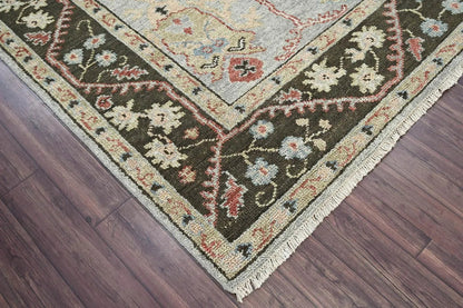 Multi Size Moss Hand Knotted Traditional Oushak Wool Oriental Area Rug