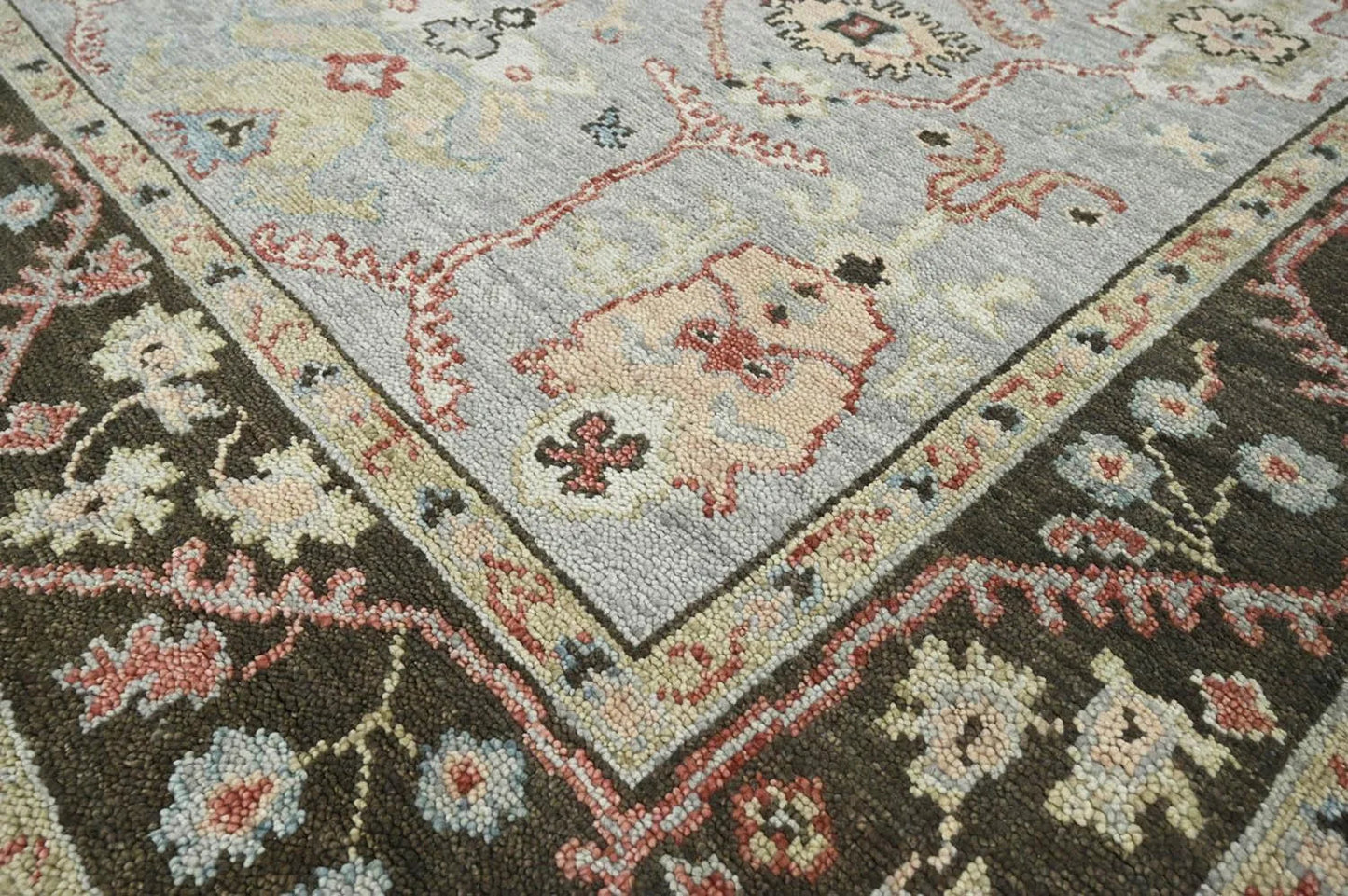 Multi Size Moss Hand Knotted Traditional Oushak Wool Oriental Area Rug