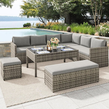 L Shaped Sectional Sofa Set With Lift Top Table Gray