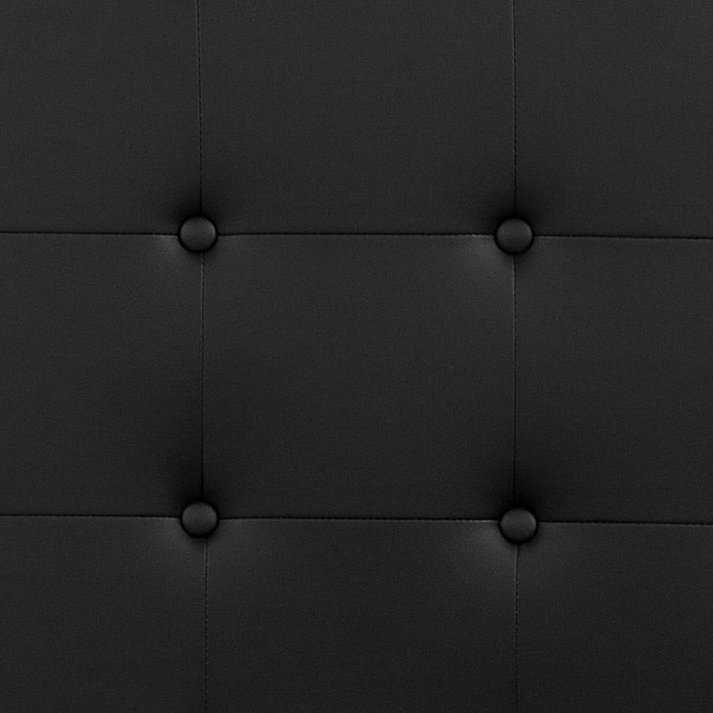 Button Tufted Black Vinyl Queen Size Headboard Upgrade