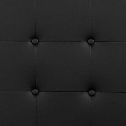 Button Tufted Black Vinyl Queen Size Headboard Upgrade