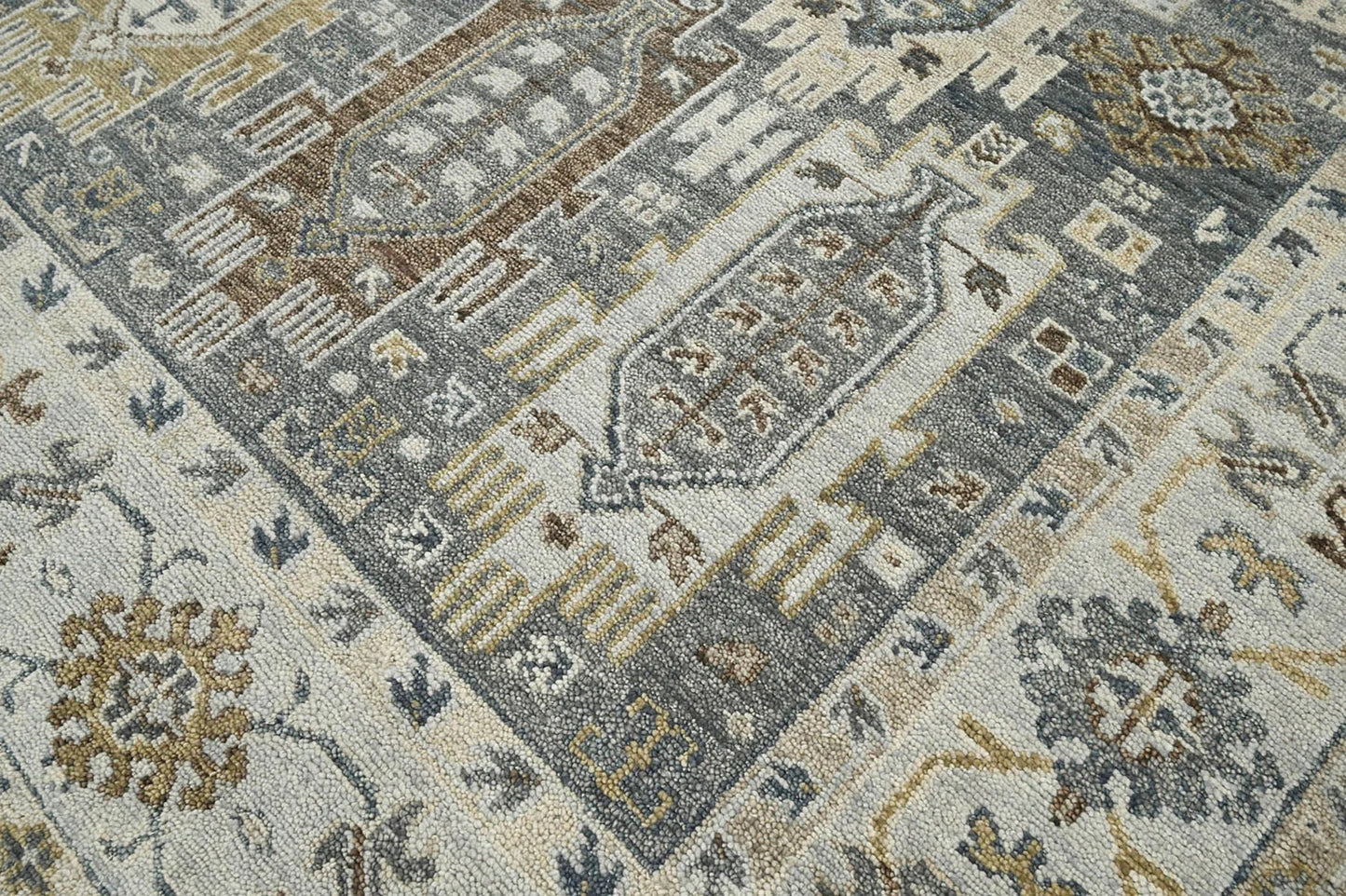 8x10 Gray LoomBloom Hand Knotted Arts & Crafts Oushak 100% Wool Oriental Area Rug