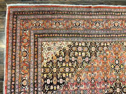 Rare Antique Persian Tabriz Rug 9x12, Red, Handmade, Wool