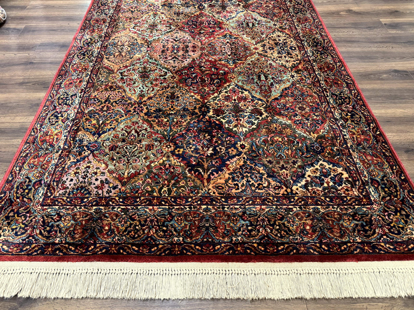 5.9 x 9 Karastan Rug Multicolor Panel Kirman #717, Original 700 Series, Wool