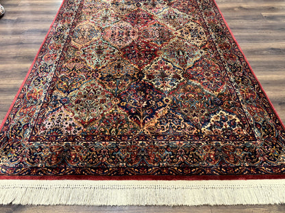 5.9 x 9 Karastan Rug Multicolor Panel Kirman #717, Original 700 Series, Wool