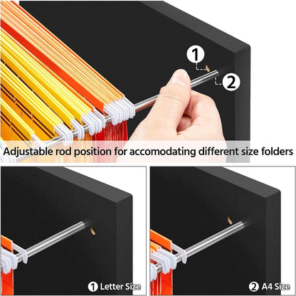 Black Under Desk File Cabinet 2 Drawers Lockable Wheels