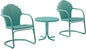Retro Metal Outdoor Chair and Side Table Set