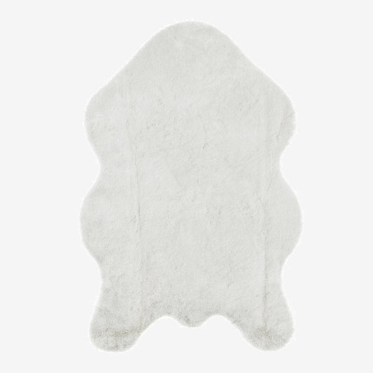 Cream Rabbit Plush Rug Flashrug