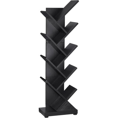 8 Tier Tree Bookshelf Natural Wood Finish Bookcase