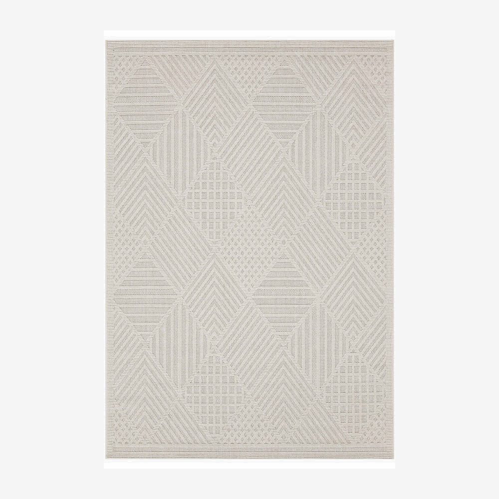 Fava White Machine Woven Rug