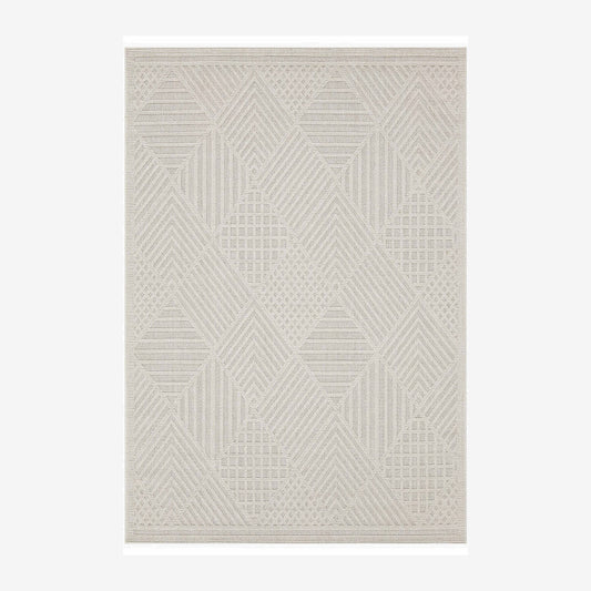 Fava White Machine Woven Rug