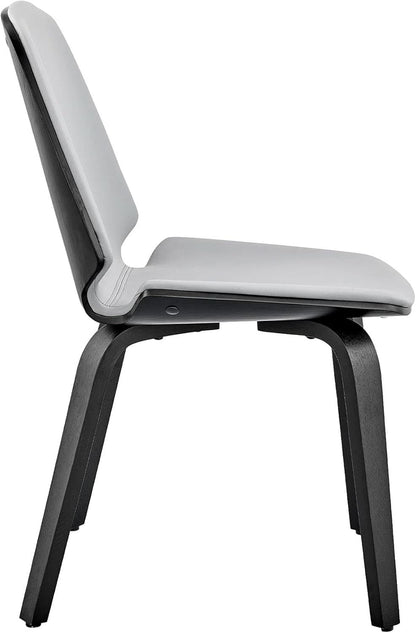 Gray Faux Leather Accent Dining Chair For Kitchen Table