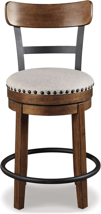 Rustic Farmhouse 24.5 Inch Counter Height Swivel Bar Stool