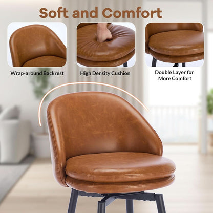 Modern Swivel Bar Stools Set of Two for Kitchen