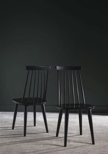 Black Spindle Farmhouse Wood Side Dining Chair Set Of 2