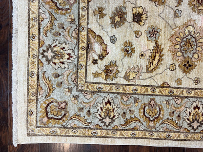 Peshawar Rug 8x10, Oushak Rug, Neutral Colors Hand Knotted Farmhouse Rug