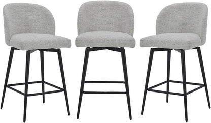 Counter Height Bar Stools Set of 3 26 Inch Seats 360 Swivel