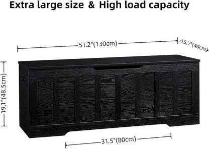 ExtraLarge 51.2 InchesHigh Storage Chest Bench Black