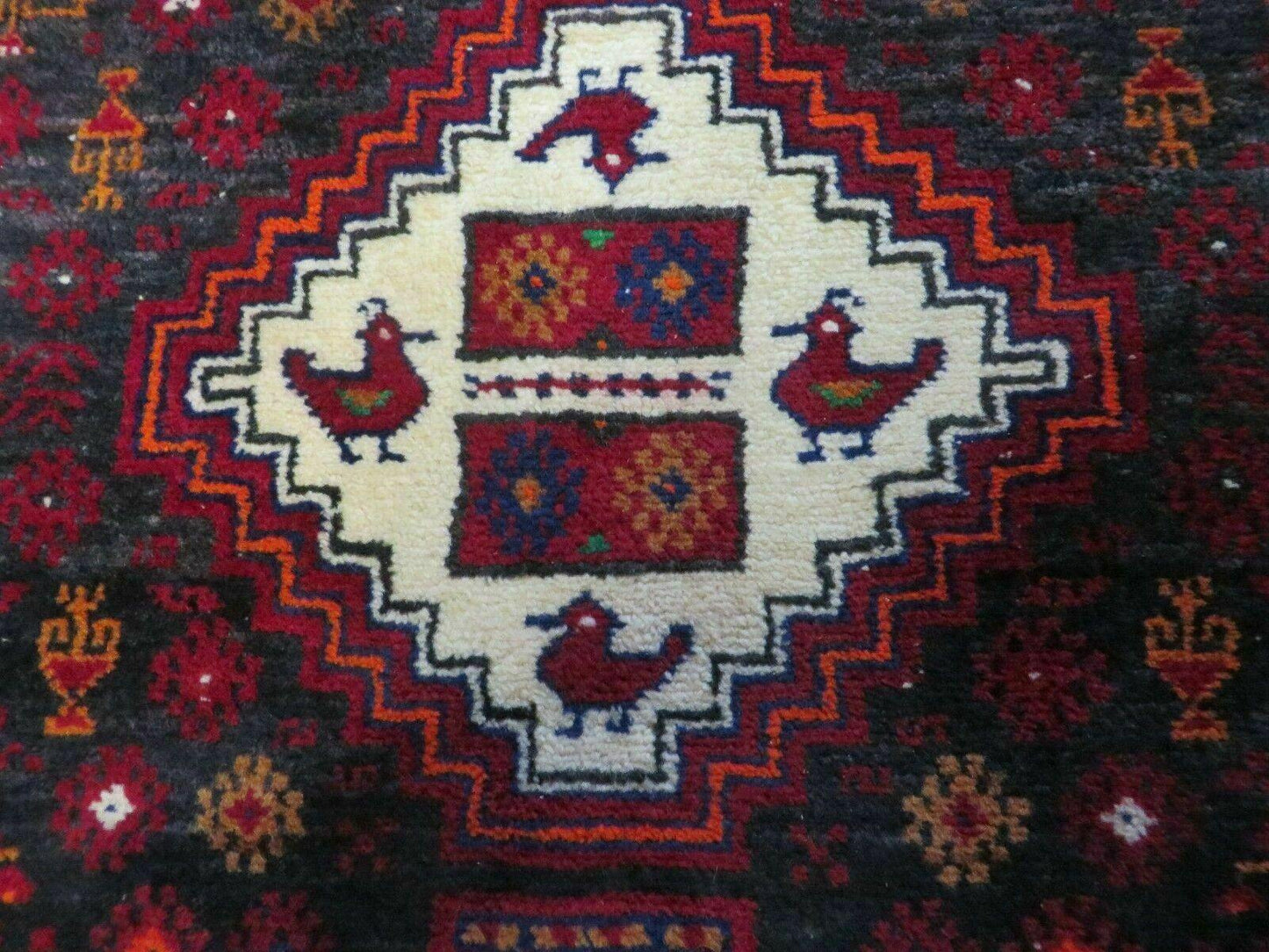4' X 7' Vintage Handmade Indian Jaipur Rug Bird Carpet