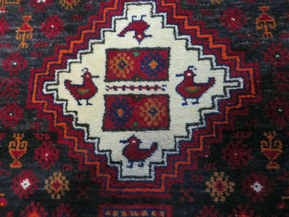 4' X 7' Vintage Handmade Indian Jaipur Rug Bird Carpet