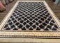 8.8 x 12 Karastan Garden of Eden Rug, Ebony Trellis #509/1270, Black, Floral, Wool Pile, Vintage, Discontinued