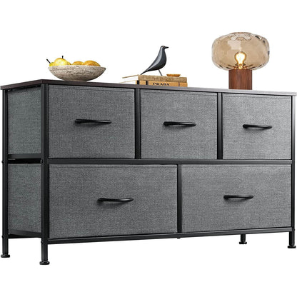 5 Drawer Fabric Dresser Organizer For Bedroom Storage