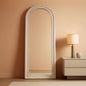 Arched Full Length Mirror With Solid Wood Frame 71x32 Rustic White