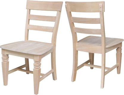 Two Java Dining Chairs Unfinished Parawood 225 Lb Capacity