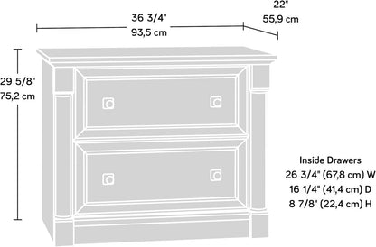 Two Drawer File Cabinet In Glacier Oak With Interlocking Drawers