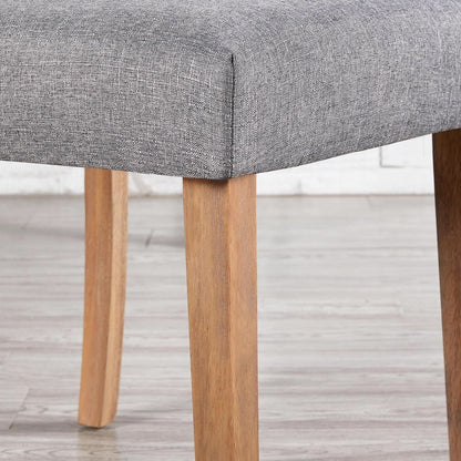 Parsons Dining Chairs Set of 2 Upholstered High Back Dark Gray